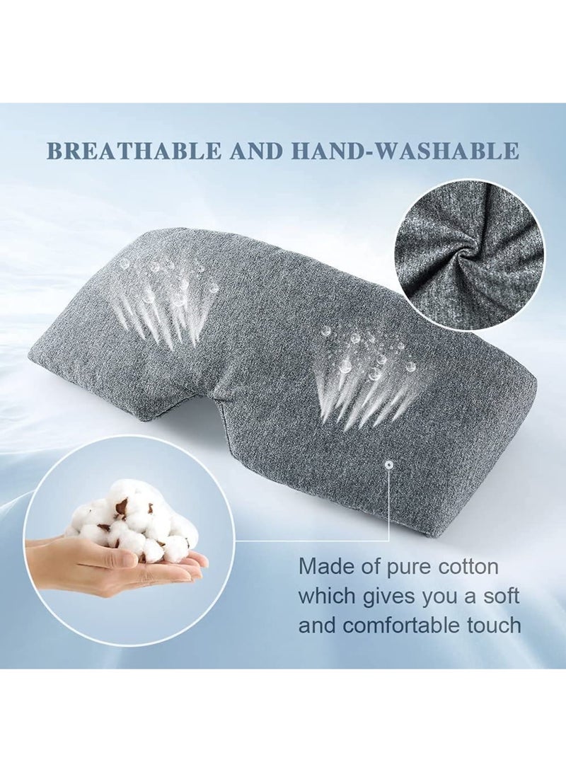 SYOSI 100% Handmade Cotton Sleep Mask Blackout - Comfortable & Breathable Eye Mask for Sleeping Adjustable Blinder Blindfold Airplane with Travel Pouch - Best Night Companion Eyeshade for Women Men Kid - Image 4